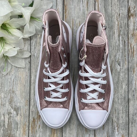 Converse Chuck Taylor All Star Lugged Glitter Hightop Sneaker Shoes Size 8 - Picture 3 of 16